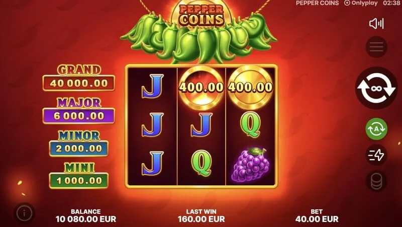 Pepper Coins - Bónusmynt í Hold and Win umferðinni